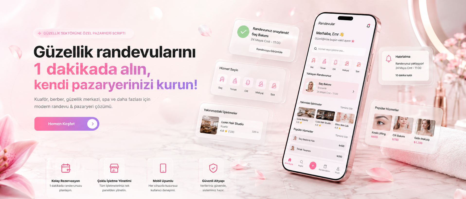 Randevu Portalı Pro ve Salon Pazaryeri